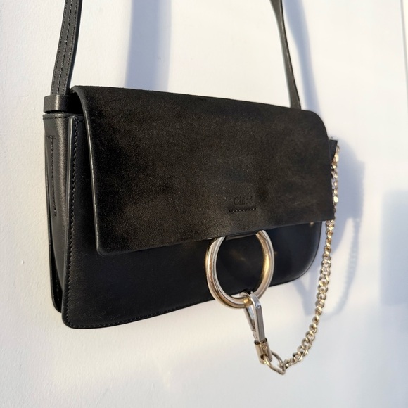 Chloe black leather and suede Small Faye crossbody / shoulder bag - Picture 6 of 12